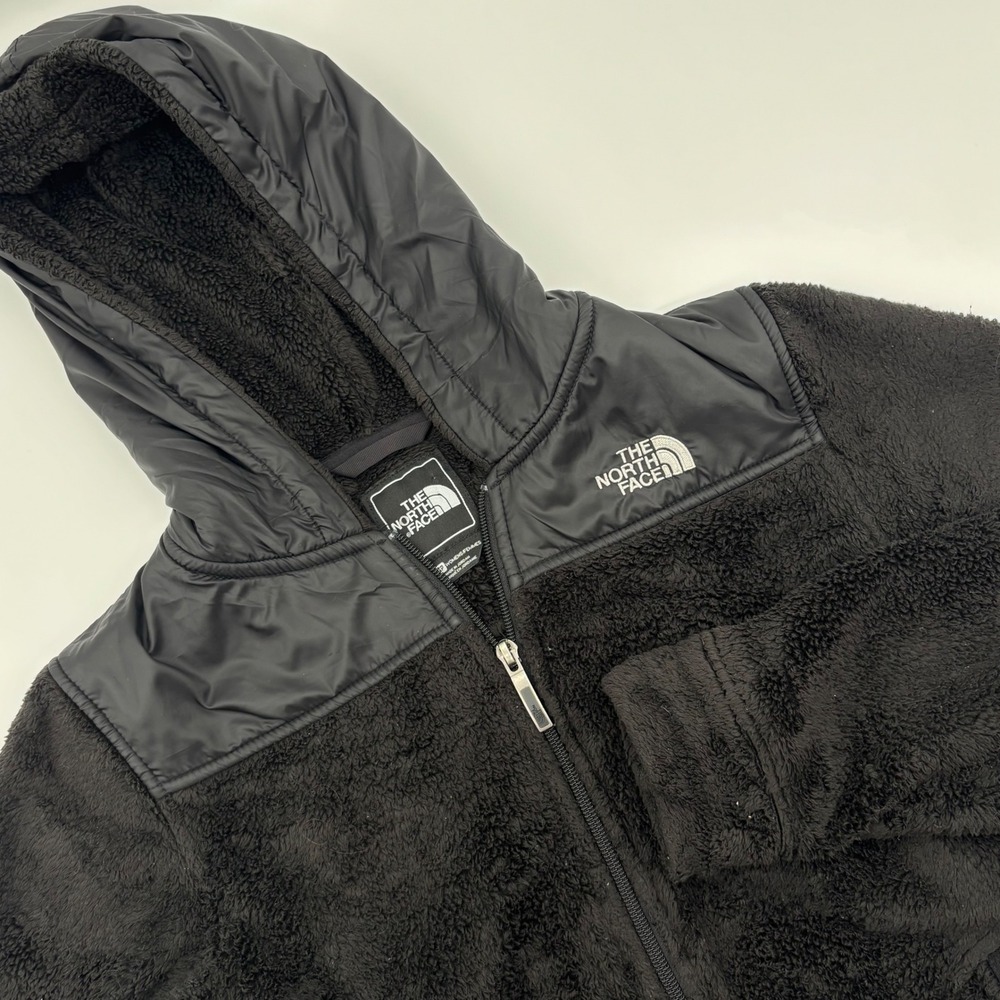 The North Face Women's Fleece Hooded Jacket Black XS TP Cozy Full Zip Outerwear